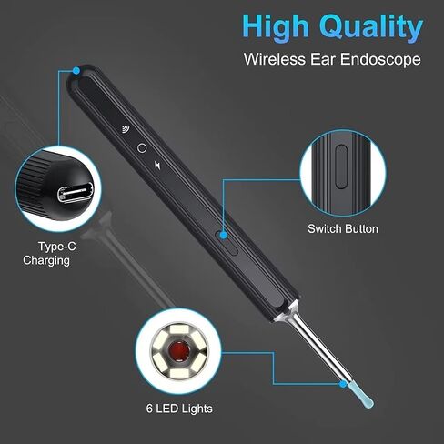 Ear Wax Removal, Ear Cleaner with Camera, Ear Remover with 1080P Camera, Otoscope with Light, Earwax Remover Tools for iPhone, iPad, Android Smart Phones in Saudi Arabia