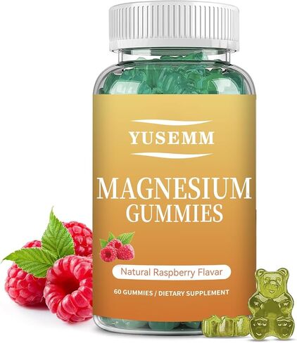 YUSEMM Magnesium Glycinate Gummies 400mg per Serving Sugar Free Magnesium & Potassium Supplement for Adults & Children Relaxation & Sleep, Muscle, Bone, Energy Support (60 Gummies) in Saudi Arabia