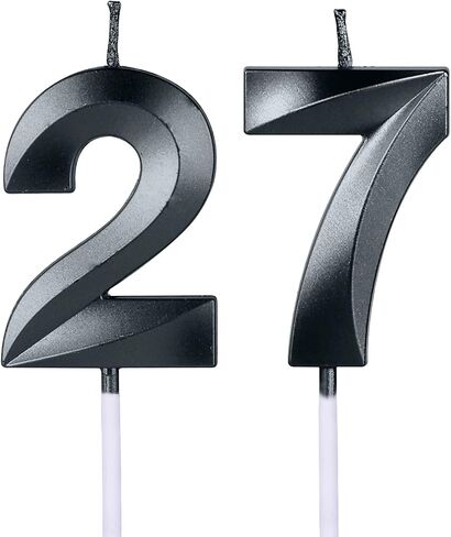 Red 27th & 72nd Birthday Candles for Cakes, Number 27 72 Candle Cake Topper for Party Anniversary Wedding Celebration Decoration in Kuwait