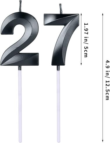 Red 27th & 72nd Birthday Candles for Cakes, Number 27 72 Candle Cake Topper for Party Anniversary Wedding Celebration Decoration in Kuwait