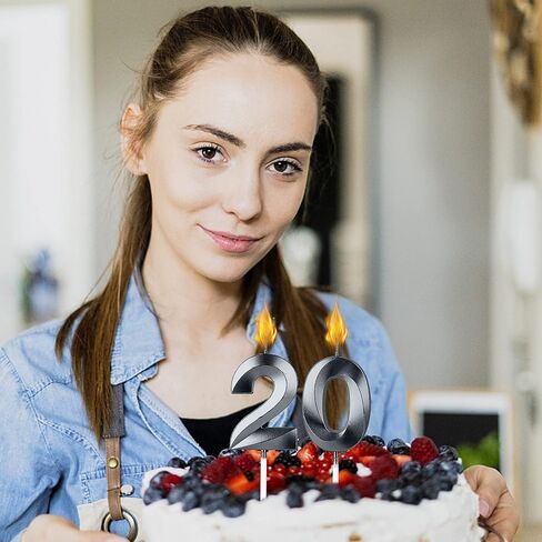 Red 27th & 72nd Birthday Candles for Cakes, Number 27 72 Candle Cake Topper for Party Anniversary Wedding Celebration Decoration in Kuwait