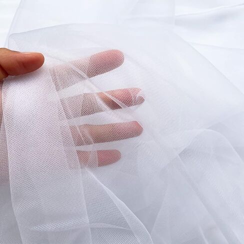 White Wedding Arch Draping Fabric, 63" x 32Ft Wedding Arch Drapes Tulle Fabric Drapery Sheer Backdrop Curtains for Wedding Ceremony Arch Stage Party Ceiling Décor in Saudi Arabia