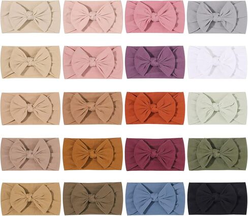 jollybows 40 حزمة من عصابات الرأس المصنوعة من النايلون للأطفال، ربطات شعر مطاطية مصنوعة يدويًا من إكسسوارات الشعر للفتيات حديثي الولادة والأطفال الصغار in Kuwait