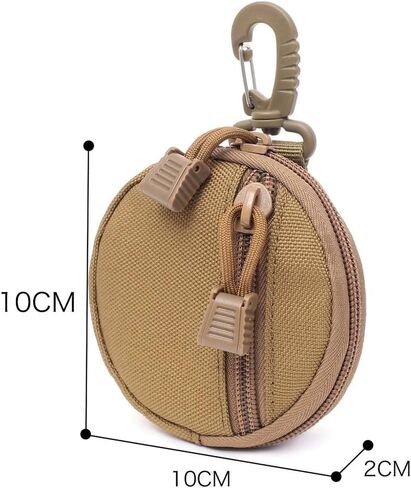 هوفيكو محفظة عملات معدنية، 3 عبوات من الحقائب التكتيكية المستديرة الصغيرة، شنط مطورة للاستخدام اليومي والعتاد العسكري مع خطاف للصيد والرماية والتخييم in Kuwait