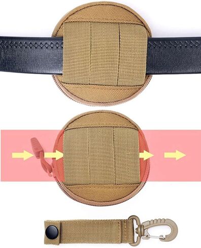 هوفيكو محفظة عملات معدنية، 3 عبوات من الحقائب التكتيكية المستديرة الصغيرة، شنط مطورة للاستخدام اليومي والعتاد العسكري مع خطاف للصيد والرماية والتخييم in Kuwait