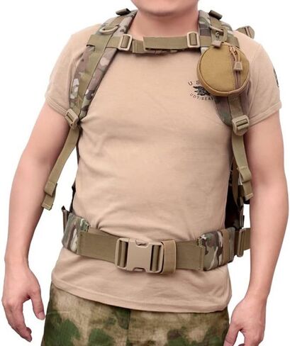 هوفيكو محفظة عملات معدنية، 3 عبوات من الحقائب التكتيكية المستديرة الصغيرة، شنط مطورة للاستخدام اليومي والعتاد العسكري مع خطاف للصيد والرماية والتخييم in Kuwait