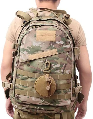 هوفيكو محفظة عملات معدنية، 3 عبوات من الحقائب التكتيكية المستديرة الصغيرة، شنط مطورة للاستخدام اليومي والعتاد العسكري مع خطاف للصيد والرماية والتخييم in Kuwait