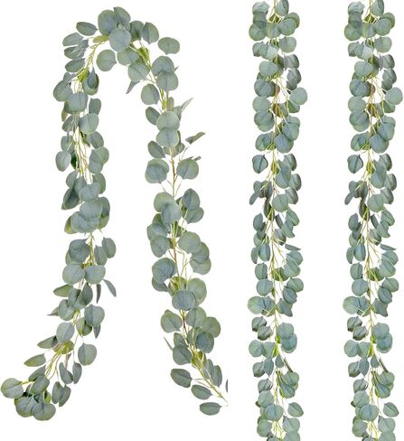 Artiflr 6 ft Artificial Eucalyptus Garland Faux Silk Eucalyptus Leaves Vines Handmade Garland Greenery Wedding Backdrop Arch Wall Decor in Saudi Arabia