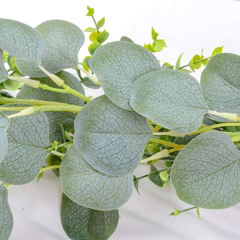 Artiflr 6 ft Artificial Eucalyptus Garland Faux Silk Eucalyptus Leaves Vines Handmade Garland Greenery Wedding Backdrop Arch Wall Decor in Saudi Arabia
