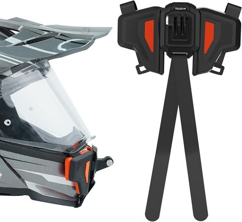 TELESIN دراجة نارية جبل خوذة الذقن كليب، Dirtbike دراجة رئيس يتصاعد المشبك حامل ل GoPro ماكس بطل 12 11 10 9 8 7 6 5، Insta360 X2 X3 GO 2 Go 3، AKASO، DJI Action 3 4 الملحقات in Kuwait