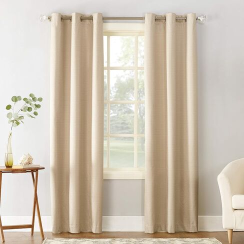 Sun Zero Cooper Thermal Insulated Energy Efficient Grommet Curtain Panel, 40" x 63", Linen in Saudi Arabia