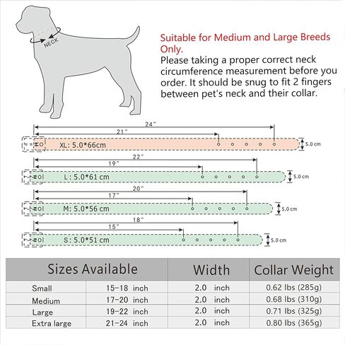 طوق بيري بت المرصع بالكلاب - أطواق جلدية أنيقة للكلاب - عرض 2 بوصة مناسب للكلاب المتوسطة والكبيرة - مثل بيتبول ماستيف - مسامير سوداء وجلد أسود، 17-20 بوصة in Kuwait