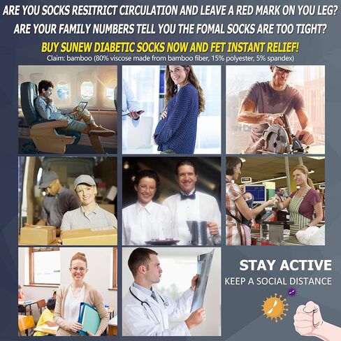 جوارب الخيزران لمرضى السكري، جوارب Sunew النسائية للصيف تسمح بمرور الهواء لا رائحة من الخيزران للأقدام العرق، ماصة للرطوبة الجري المشي لمسافات طويلة العمل جوارب طاقم الخيزران 6 أزواج رمادي، XL in Kuwait