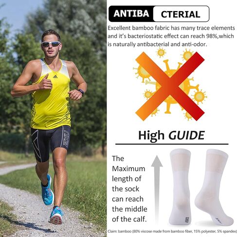 جوارب الخيزران لمرضى السكري، جوارب Sunew النسائية للصيف تسمح بمرور الهواء لا رائحة من الخيزران للأقدام العرق، ماصة للرطوبة الجري المشي لمسافات طويلة العمل جوارب طاقم الخيزران 6 أزواج رمادي، XL in Kuwait