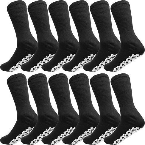 AMU Solutions 6 Pairs Non-Binding Loose Fit Crew Sock - Non-Slip Diabetic Socks for Men and Women in Saudi Arabia