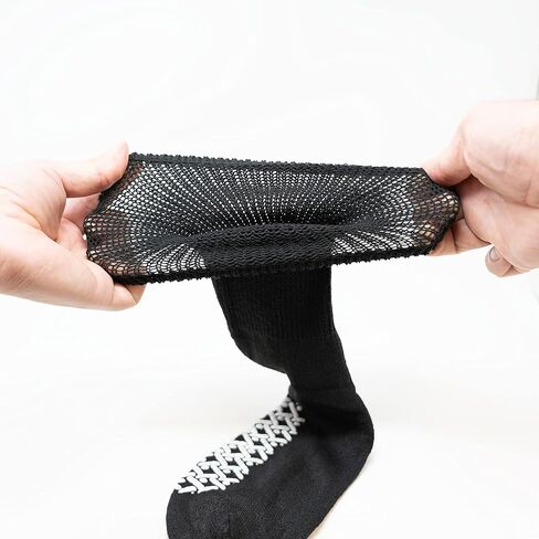 AMU Solutions 6 Pairs Non-Binding Loose Fit Crew Sock - Non-Slip Diabetic Socks for Men and Women in Saudi Arabia