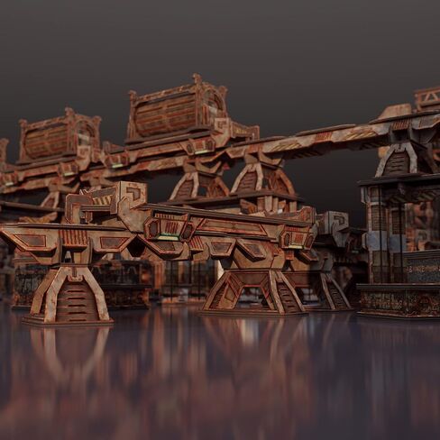 تضاريس الخيال العلمي من تينكرتورف : جدار محيطي، موضوع مهجور، متين، بسعر معقول، تضاريس بألوان كاملة رائعة المظهر، سريعة وسهلة التجميع، اعدادات غير محدودة تقريبا in Kuwait