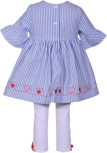Bonnie Jean Girls Blue Striped Valentine's Day Set in Saudi Arabia