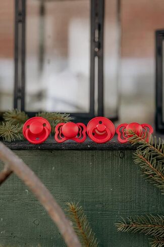 BIBS Pacifiers - De Lux Collection | BPA-Free Baby Pacifier | Made in Denmark | Set of 2 Candy Apple/Haze Color Premium Soothers in Saudi Arabia