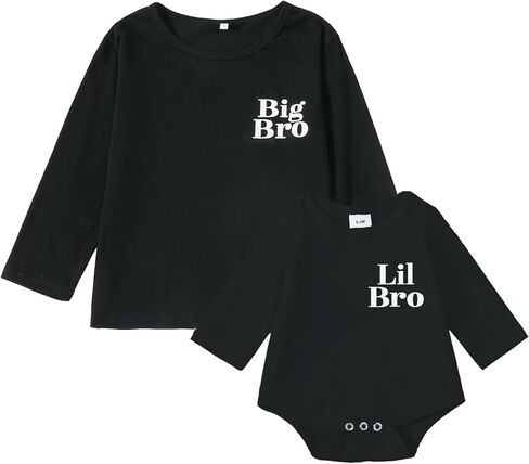 ملابس متطابقة من Big Bro Lil Bro، قمصان إعلان حمل الطفل الجديد، قمصان للأطفال الصغار تم ترقيتها إلى تي شيرت Big Bro in Kuwait