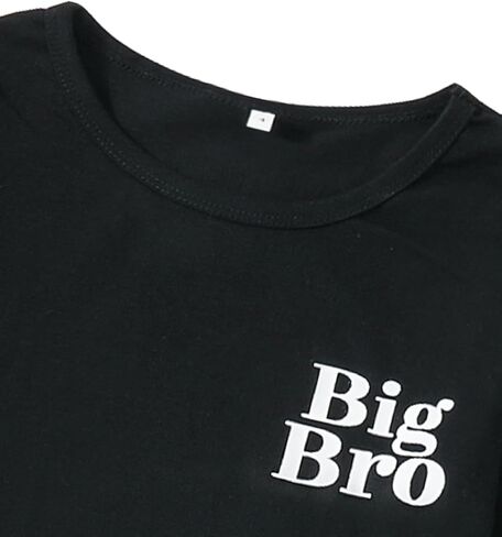 ملابس متطابقة من Big Bro Lil Bro، قمصان إعلان حمل الطفل الجديد، قمصان للأطفال الصغار تم ترقيتها إلى تي شيرت Big Bro in Kuwait