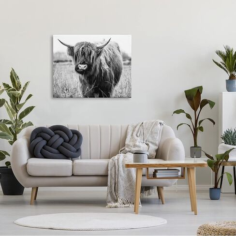 Stupell Industries Monochrome Farmland Longhorn Cattle Cow Photography, Design by Amy Brinkman in Kuwait
