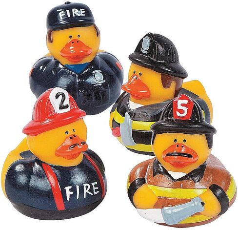 Fun Express Firefighter Rubber Duckies (Set of 12 Ducks) Fire Party Favors and Supplies in Saudi Arabia