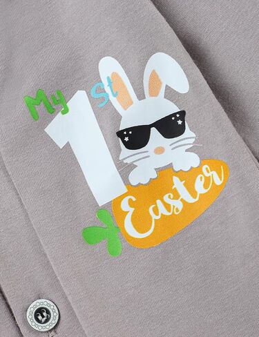 ملابس سيندا ماي فيرست لعيد الفصح للأطفال حديثي الولادة من الأولاد بعقدة على شكل فيونكة + معطف + بنطلون فجل 3 قطعة ملابس عيد الفصح in Kuwait