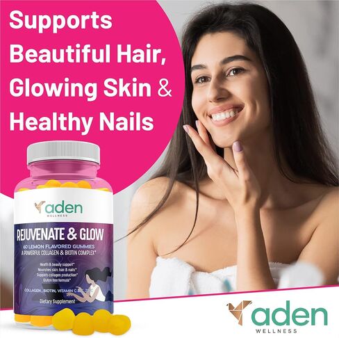 حلوى الكولاجين للنساء والرجال منخفضة السكر مع البيوتين، فيتامين C E، الزنك - نمو الشعر، الأظافر القوية، العناية بالبشرة، مكافحة الشيخوخة - مكمل بروتين الكولاجين من النوع 1 و3 - بدون فيتامينات صمغية من الغلوتين المعدلة وراثيًا in Kuwait