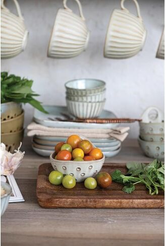 Creative Co-Op 11.75 Inches Mango Wood Laser Etched Botanicals, Natural Tray in Saudi Arabia