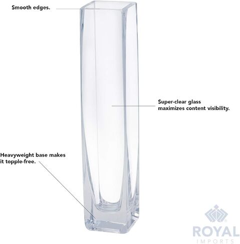 Royal Imports Flower/Bud Glass Vase Decorative Centerpiece, Home or Wedding 9"x2", Clear in Saudi Arabia