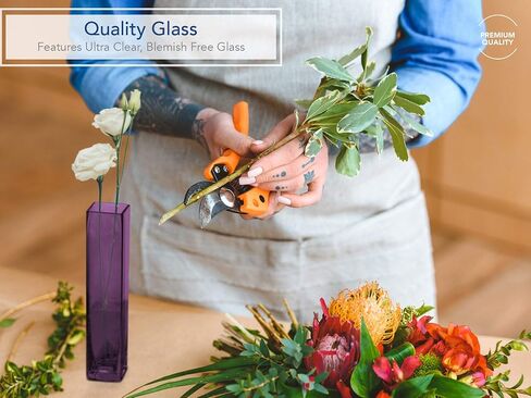 Royal Imports Flower/Bud Glass Vase Decorative Centerpiece, Home or Wedding 9"x2", Clear in Saudi Arabia