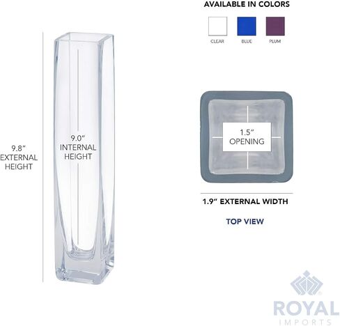 Royal Imports Flower/Bud Glass Vase Decorative Centerpiece, Home or Wedding 9"x2", Clear in Saudi Arabia