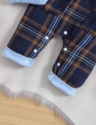 Haokaini ملابس الأطفال حديثي الولادة من Haokaini بأكمام طويلة بدلة شهم بلون واحد رومبير علوي منقوشة ملابس الحمالات والسراويل in Kuwait