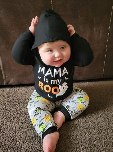 Yruiz Baby Boys' Mama is My Boo Outfit Set Halloween Ghost Romper in Kuwait