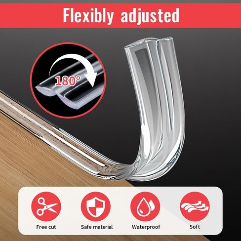 Rcybeo Baby Proofing, Clear Corner Protector, Edge Protector, 16.4 ft Clear Edge Protector Strip and 8 Piece Silicone Corner Protectors with Upgraded Pre-Taped in Kuwait