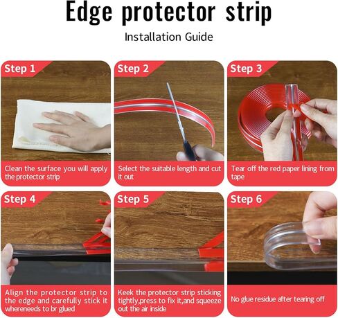 Rcybeo Baby Proofing, Clear Corner Protector, Edge Protector, 16.4 ft Clear Edge Protector Strip and 8 Piece Silicone Corner Protectors with Upgraded Pre-Taped in Kuwait