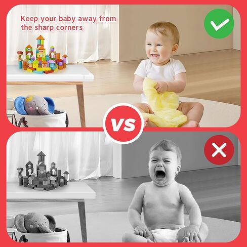 Rcybeo Baby Proofing, Clear Corner Protector, Edge Protector, 16.4 ft Clear Edge Protector Strip and 8 Piece Silicone Corner Protectors with Upgraded Pre-Taped in Kuwait