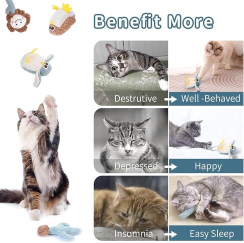 DKTIE Cat Toys with Catnip - Kitten Teething Toys, Cat Stuff for Indoor Cats, Catnip Toys for Cats, Cat Chew Toy, Kitty Toys - Cute Penguin Shape, Set of 2 (MRWJ12) (Penguins) in Kuwait