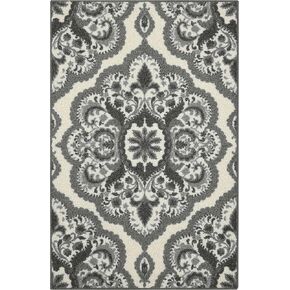 Maples Rugs Vivian Medallion سجاد مطبخ غير قابل للانزلاق [صنع في الولايات المتحدة الأمريكية]، 2'6 x 3'10، رمادي in Kuwait