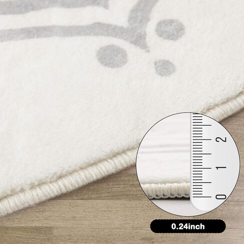 Carvapet 2' Small Round Area Rug Chic Boho Mandala Print Circle Rugs Non Slip Machine Washable Floor Mat Soft Throw Rug for Powder Room Entryway Bathroom Nursery Bedside Floor Decor Black Ivory in Kuwait