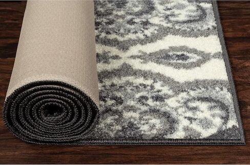 Maples Rugs Vivian Medallion سجاد مطبخ غير قابل للانزلاق [صنع في الولايات المتحدة الأمريكية]، 2'6 x 3'10، رمادي in Kuwait
