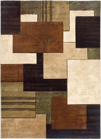 Home Dynamix Tribeca Mason Contemporary Geometric Area Rug, Brown/Red, 5'2"x7'2" in Saudi Arabia