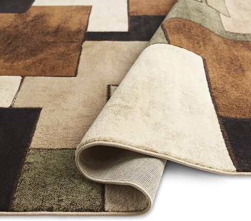 Home Dynamix Tribeca Mason Contemporary Geometric Area Rug, Brown/Red, 5'2"x7'2" in Saudi Arabia