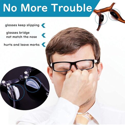 Eyeglass Nose Pads, 12 Pairs Adhesive Soft Silicone Anti-Slip Eyewear Nose Pads, Air Chamber, Air Cushions for Eyeglasses Eyeglass Sunglasses 3.5mm White in Saudi Arabia