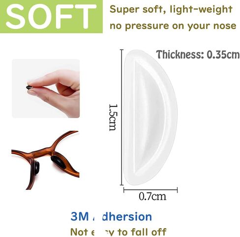 Eyeglass Nose Pads, 12 Pairs Adhesive Soft Silicone Anti-Slip Eyewear Nose Pads, Air Chamber, Air Cushions for Eyeglasses Eyeglass Sunglasses 3.5mm White in Saudi Arabia