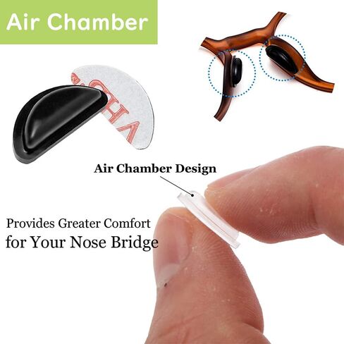 Eyeglass Nose Pads, 12 Pairs Adhesive Soft Silicone Anti-Slip Eyewear Nose Pads, Air Chamber, Air Cushions for Eyeglasses Eyeglass Sunglasses 3.5mm White in Saudi Arabia