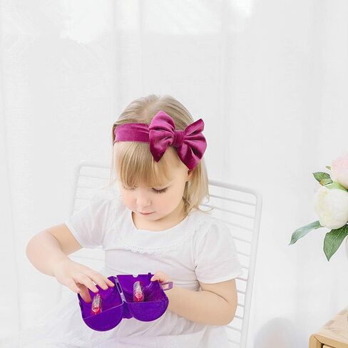 انزوني 9 عبوات من عصابات الرأس المخملية فائقة التمدد معقودة على شكل عمامة اكسسوارات للشعر للفتيات الصغيرات والرضع والأطفال in Kuwait