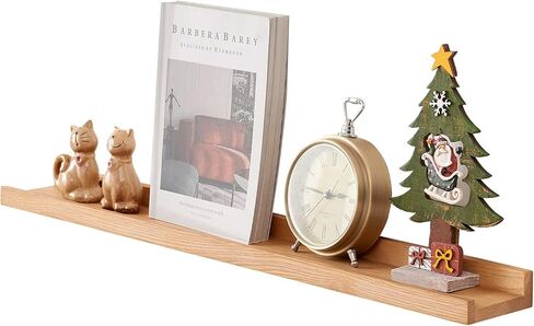 Floating Shelf for Wall Natural Oak Wood Wall Shelves 12 inches, Display Picture Ledge Shelf for Bedroom Living Room Bathroom Office Kitchen Wall Storage Shelves in Kuwait