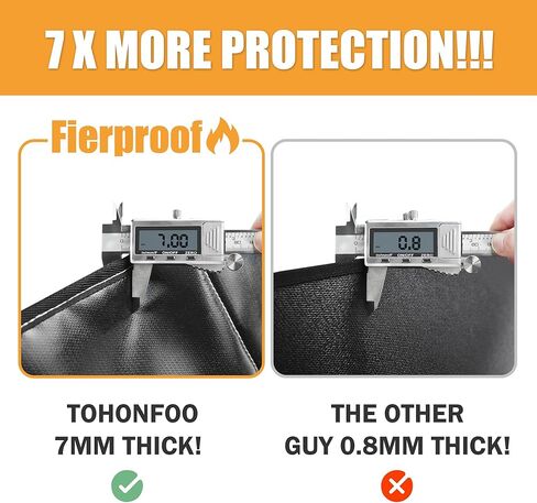 حصيرة مدفأة مقاومة للحريق مقاس 7 مم من TOHONFOO، سجادة نصف دائرية مقاس 24 × 42 بوصة مقاومة للحريق في الأماكن المغلقة تحمي الأرضيات والطوابق والباحات من سباركس إمبرز، أسود in Kuwait